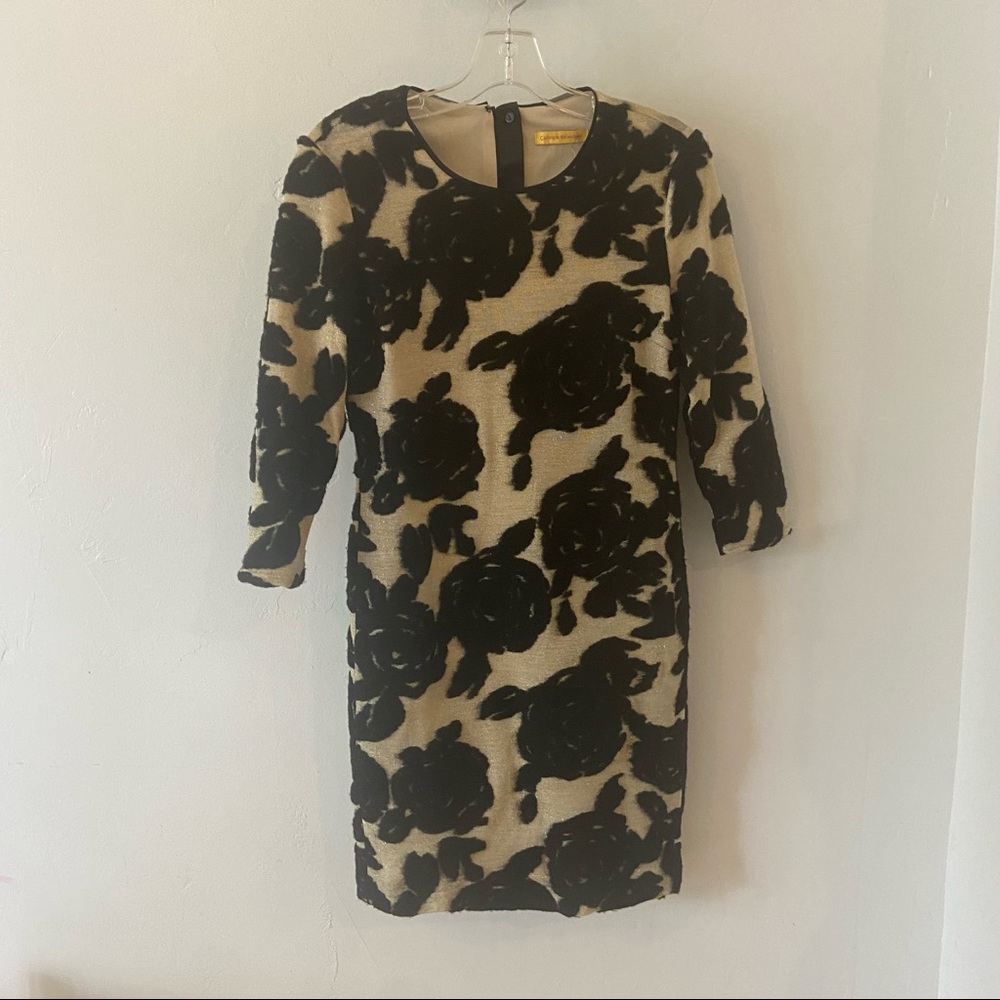 Catherine Malandrino wool damask Sz S dress